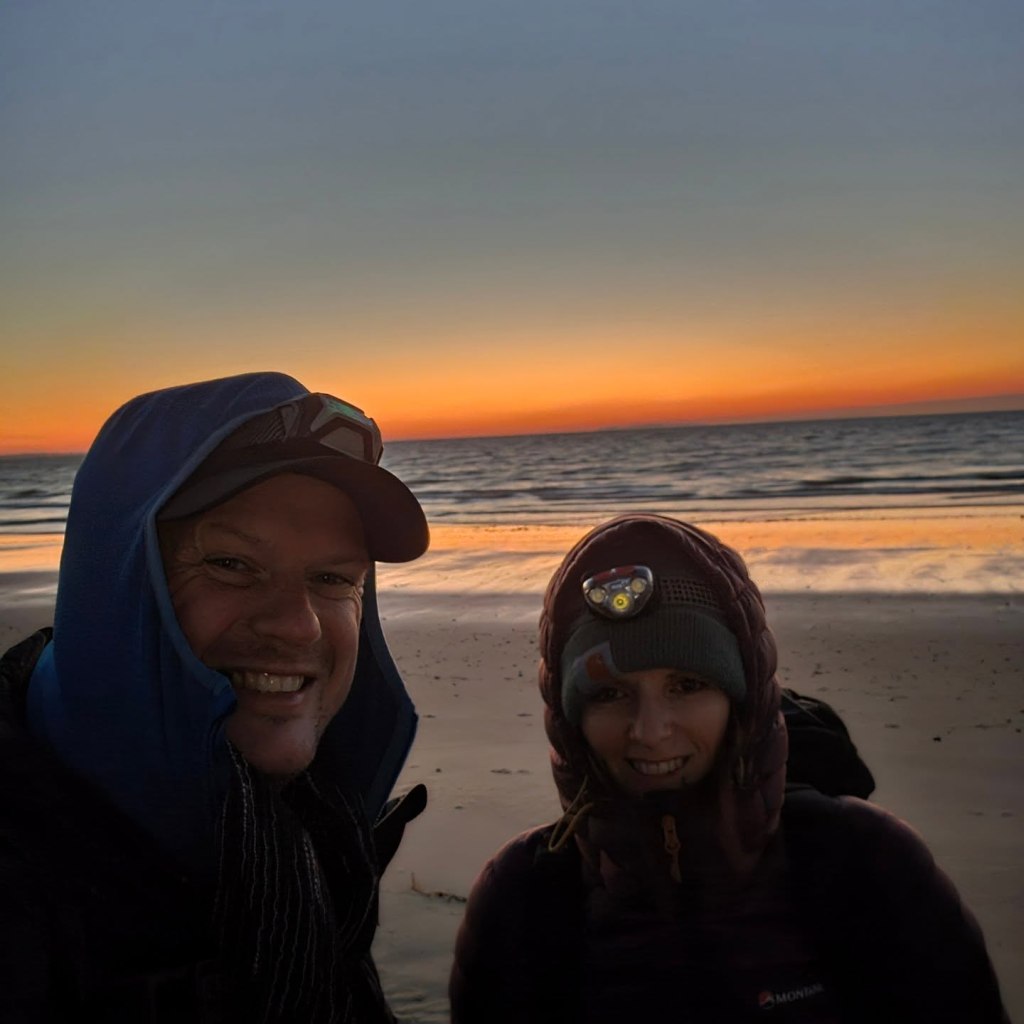 hiking the dorset coast line from dust till dawn was an epic but tough experience . 