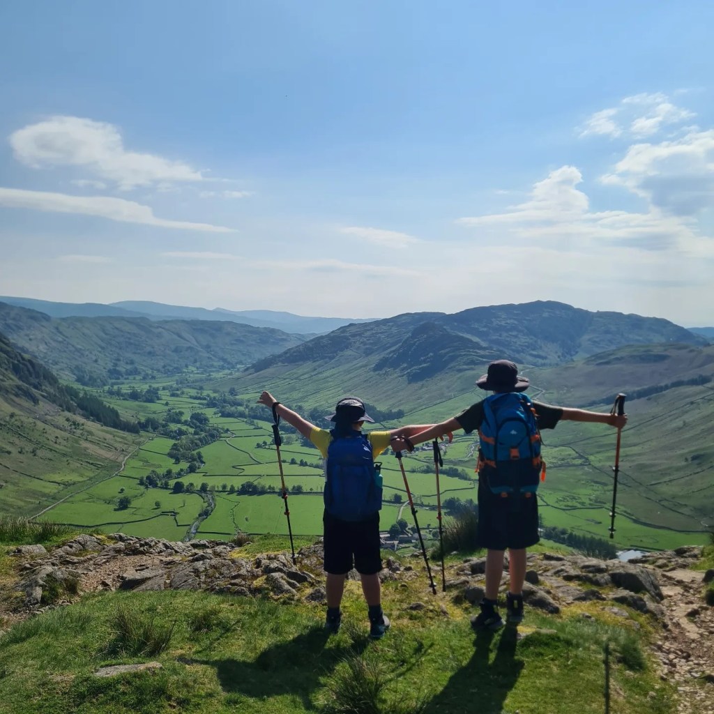 The boys over looking the Peak district